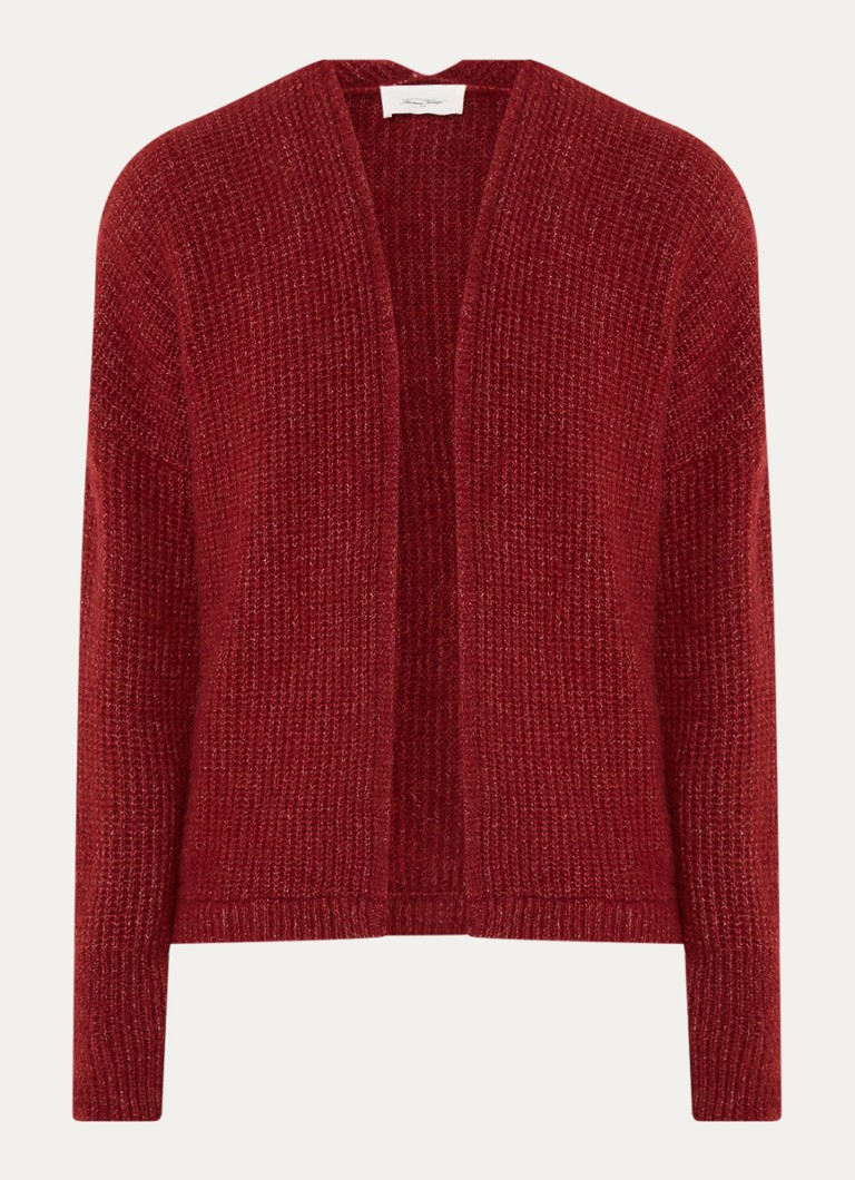 Americký vintage pletený otevřený kardigan ze směsi alpaky