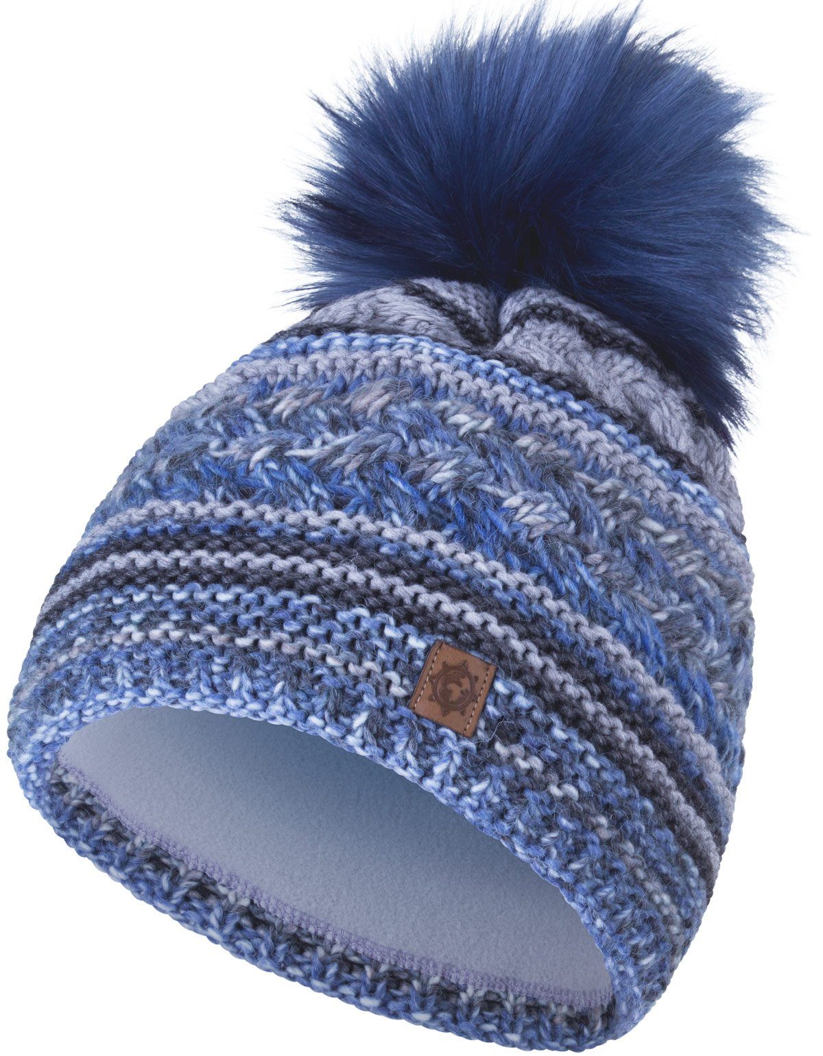 compagno Bommelmütze (1-St) Wintermütze Strickmütze Damen Winter gefüttert Beanie