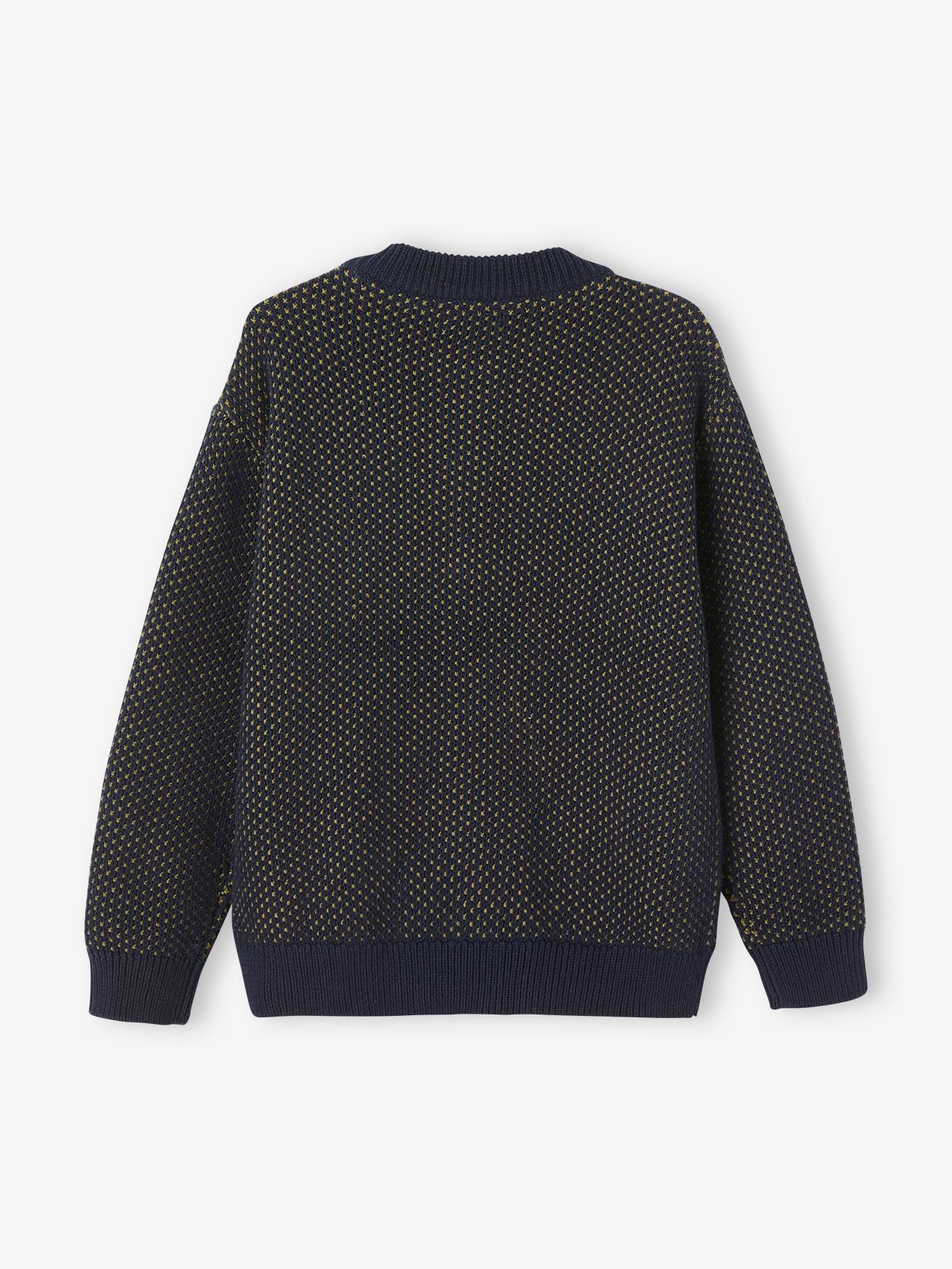 Gilet zippé en maille fantaisie garçon kaki