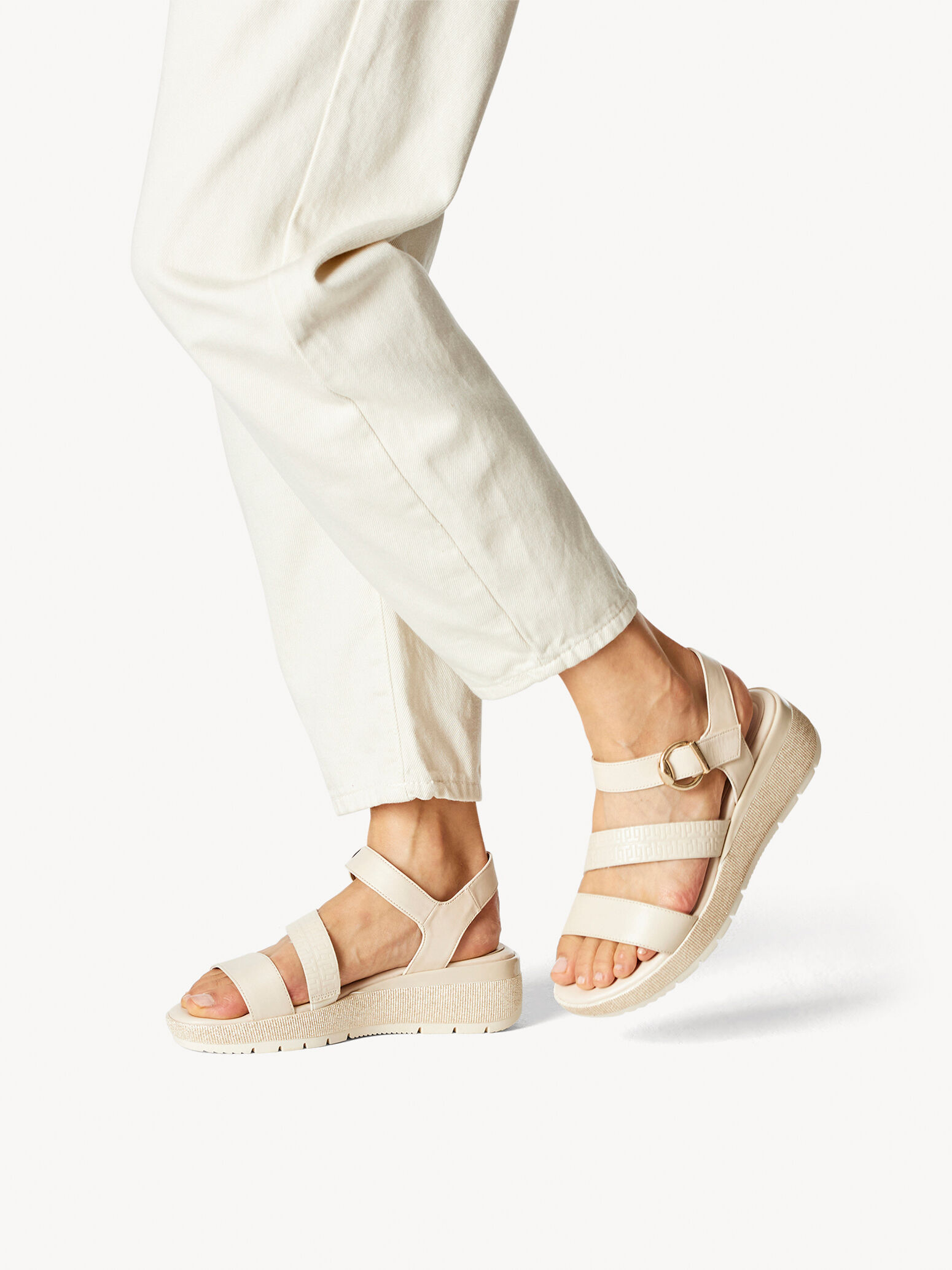 Sandale à talon - beige