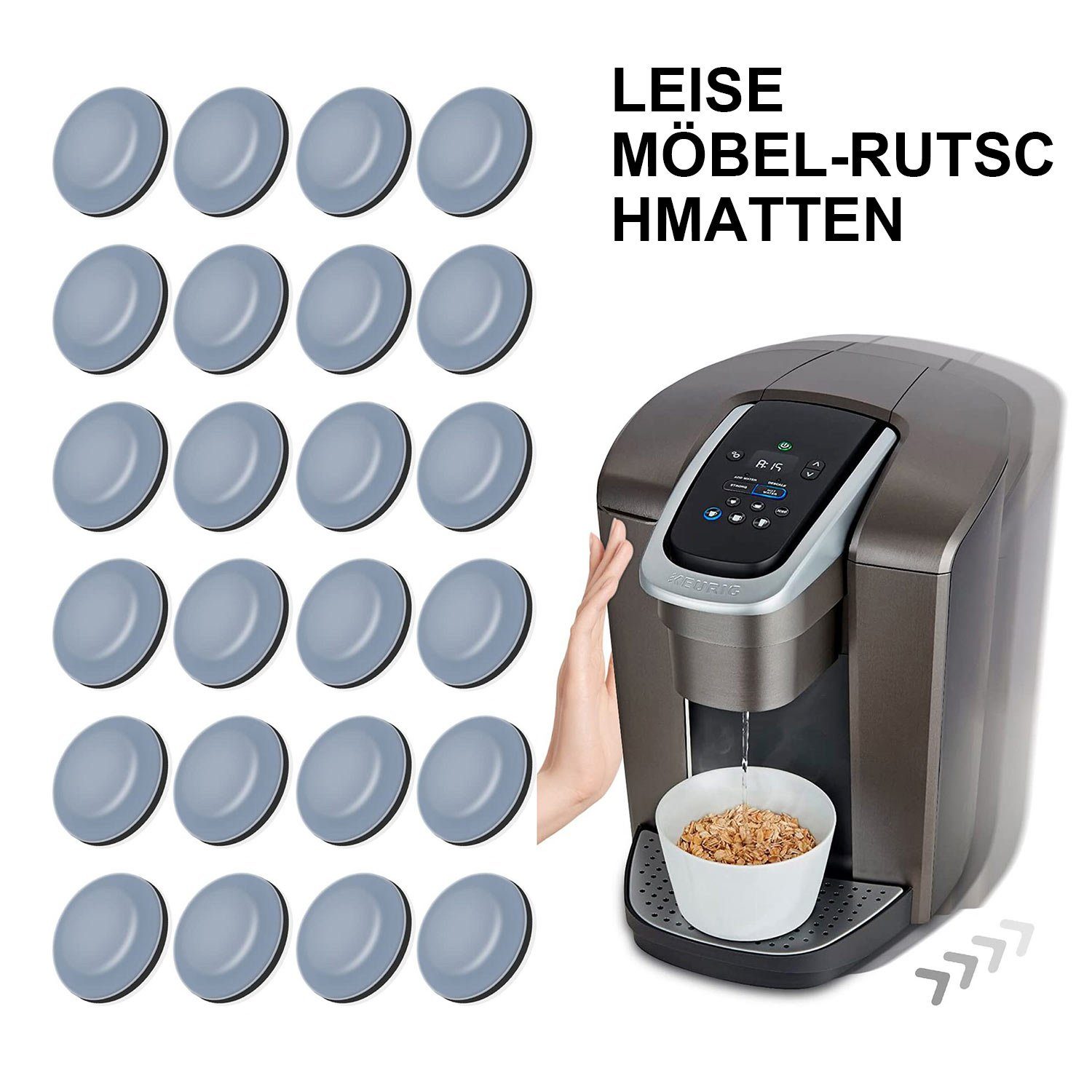 TOPMELON Möbelfuß Küchenutensilien Geräteschieber, 24 Stück