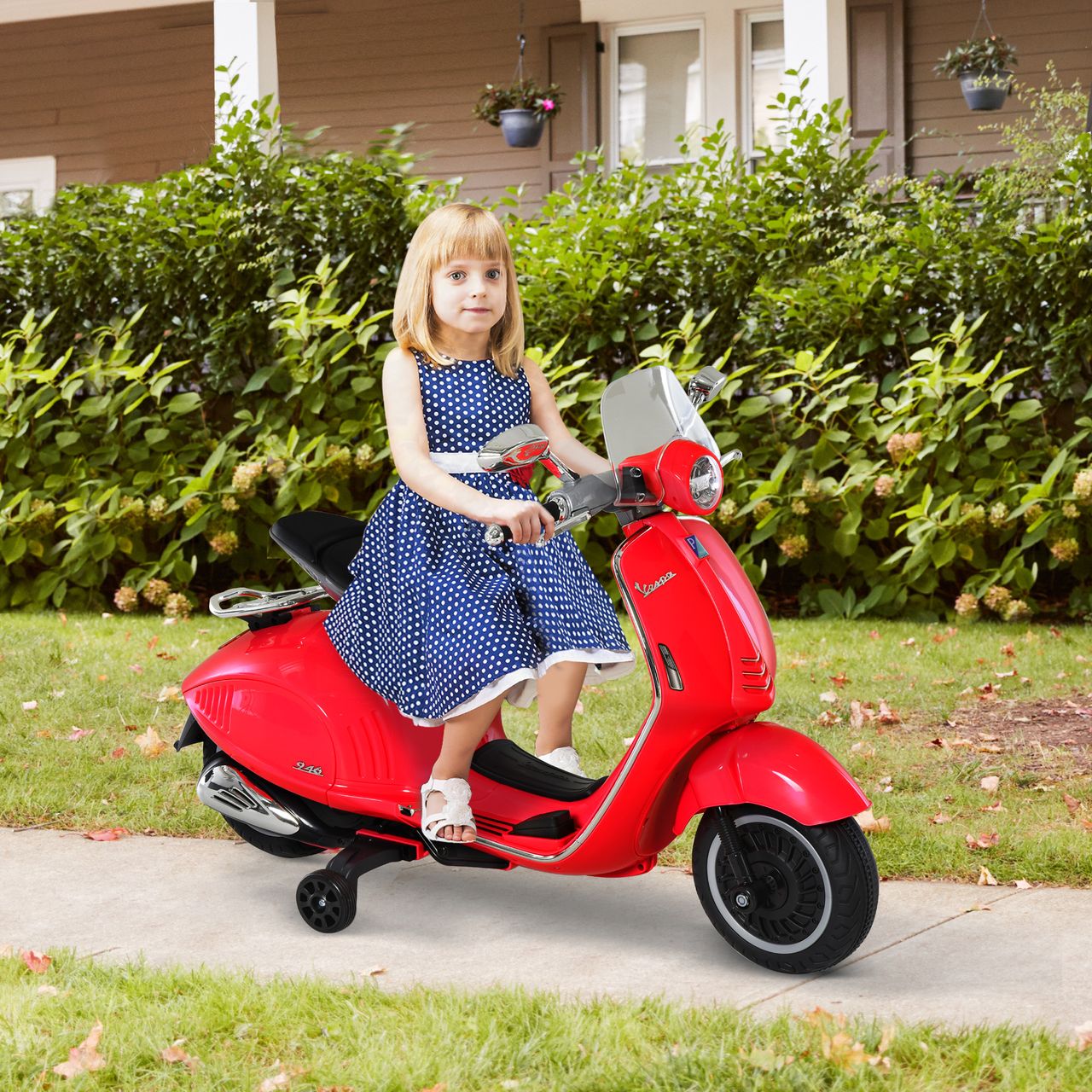 HOMCOM Elektrofahrzeug, Kinderfahrzeug, Kindermotorrad, Elektro-Motorrad mit MP3-Musik Beleuchtung, 3-6 Jahre, PP, Rot, 108 x 49 x 75 cm