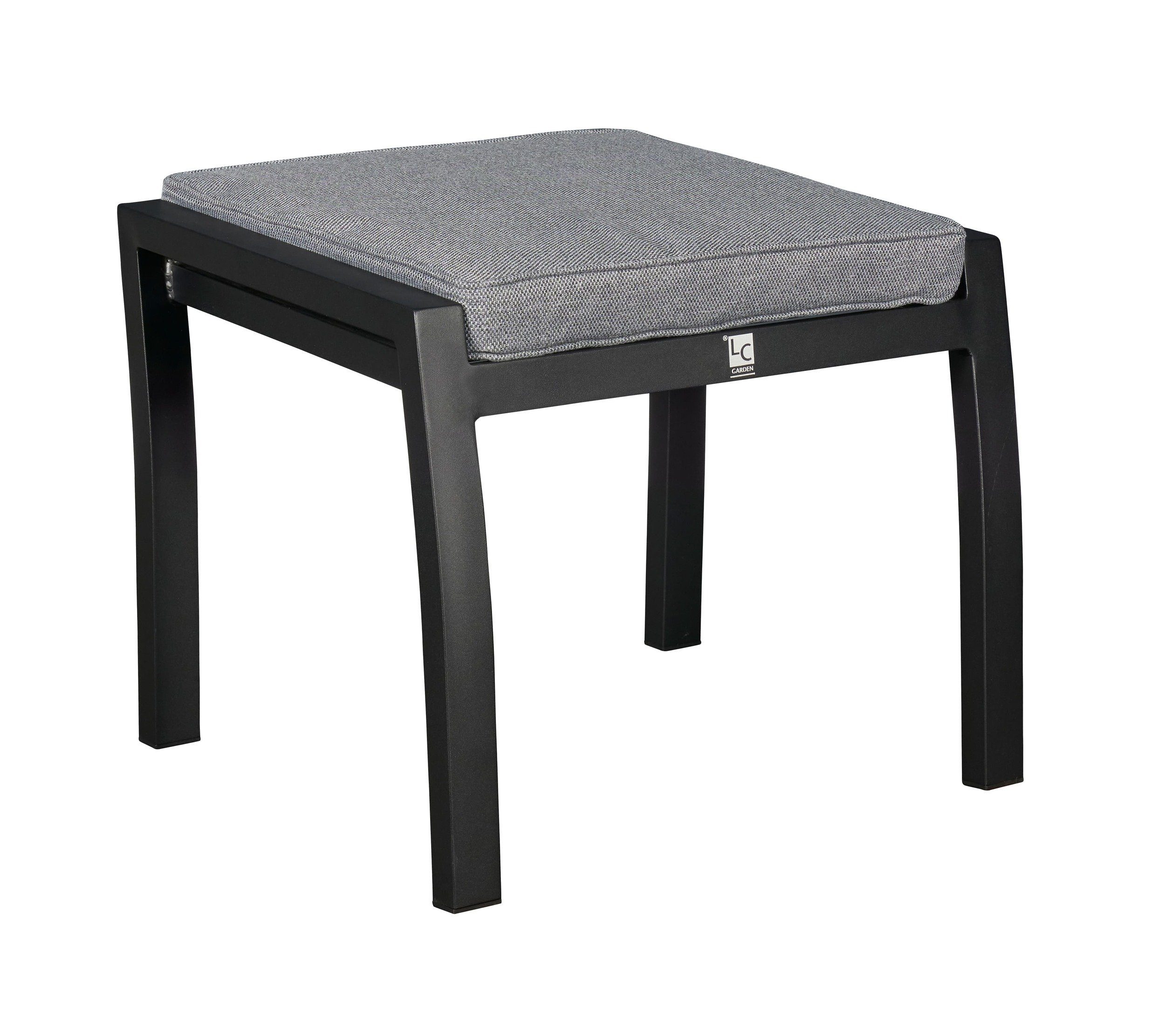 LC Garden Gartenlounge-Hocker LC Garden Sondrino Hocker schwarz Fußbank