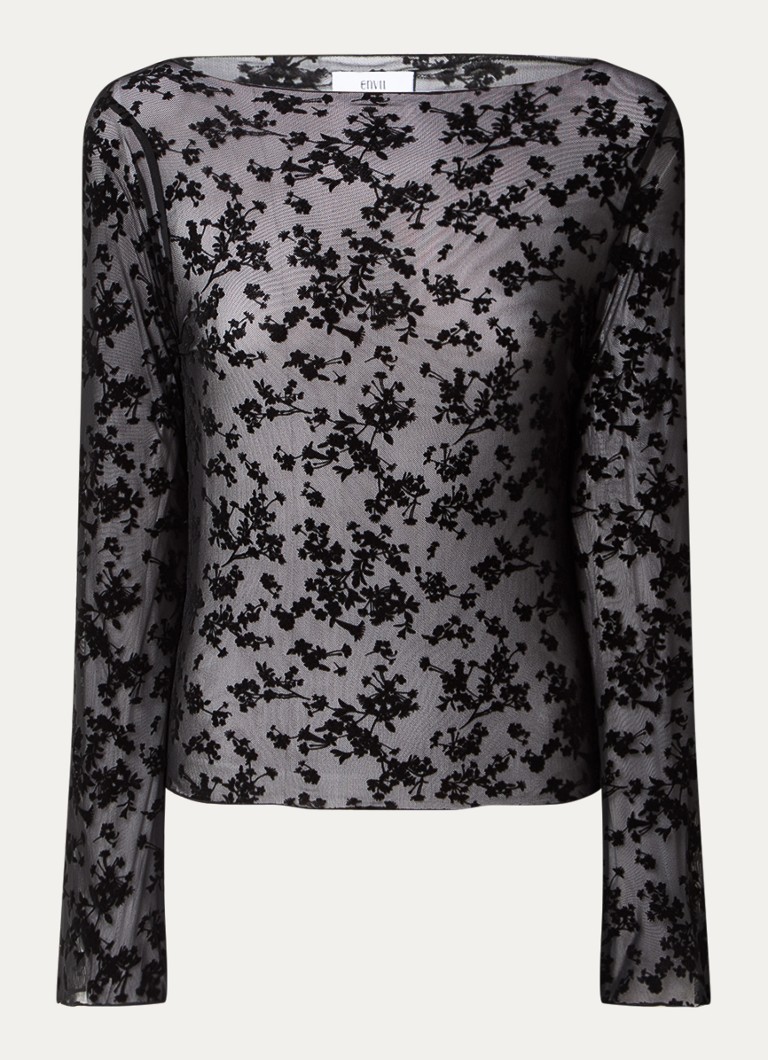 Envii Ennicola semi-transparent mesh top with floral print