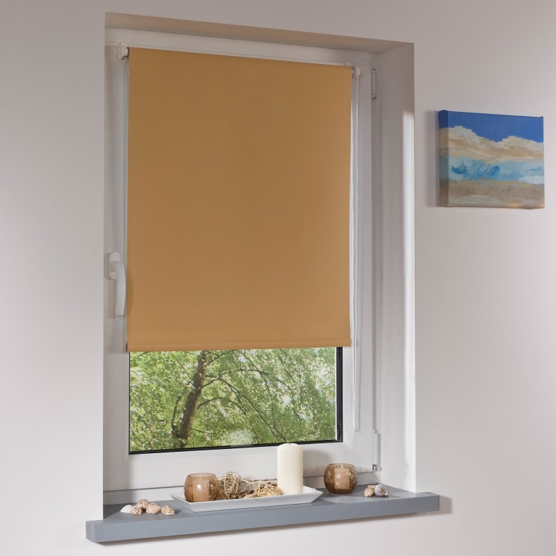 Powertec Bella Casa Klemmfix-Rollo Verdunkelung, ca. 150 x 120 cm, apricot