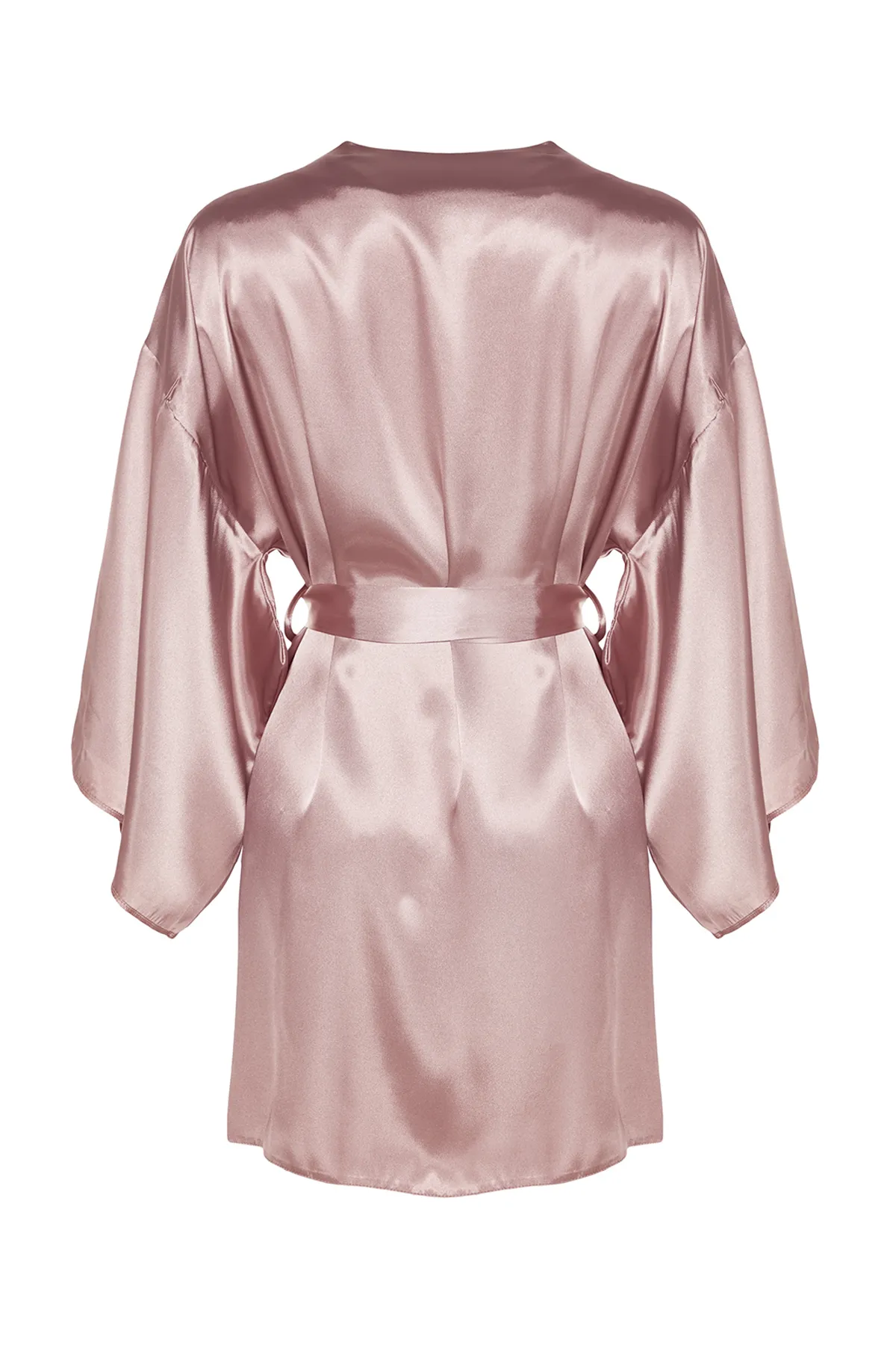 Trendyol Collection  Puderfarbener Morgenmantel aus gewebtem Satin mit Gürtel THMAW23SB00011