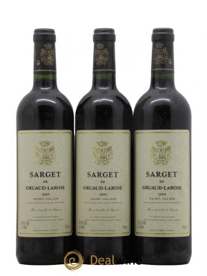 Sarget de Gruaud Larose Second Vin  2005 - Lot de 3 Bouteilles