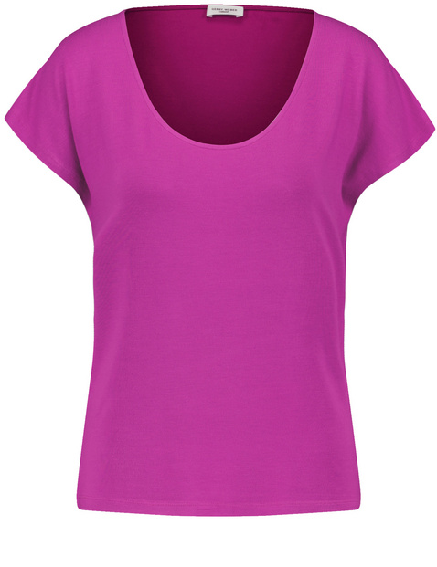 Figurumspielendes T-Shirt mit rundem Ausschnitt