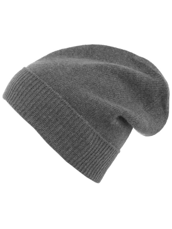 Zwillingsherz Kaschmir-Beanie in Grau günstig kaufen onesize