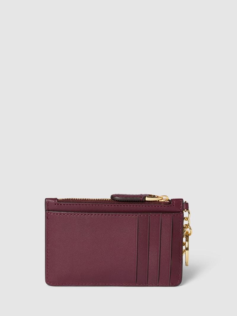 Kartenetui mit Label-Applikation Modell 'ZIP' in bordeaux rot