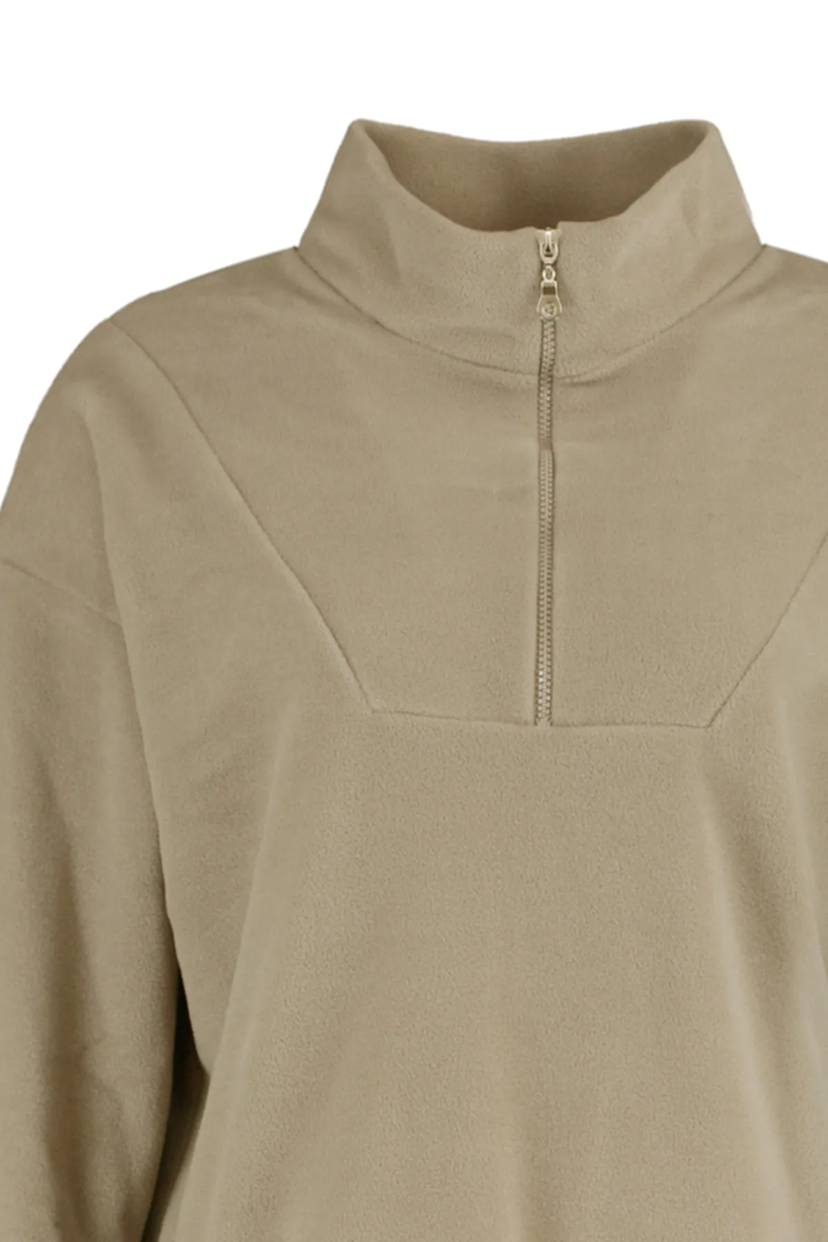 Trendyol Curve  Fleece-Strick-Sweatshirt mit steinernem Spitzendetail TBBAW23AO00021