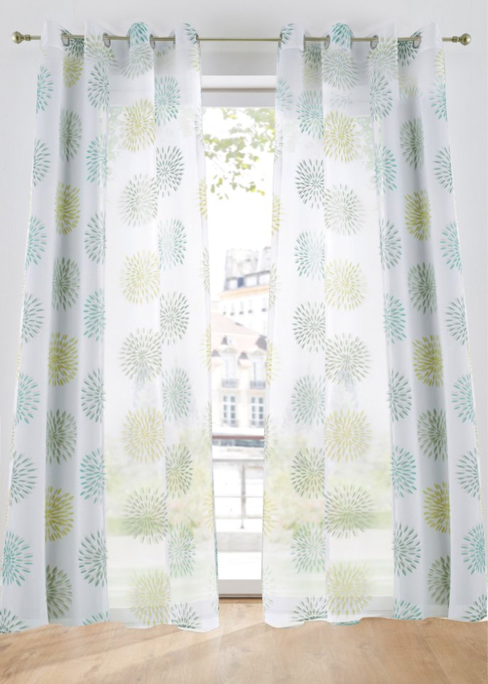 Gardine mit Kreise Druck(1er-Pack)