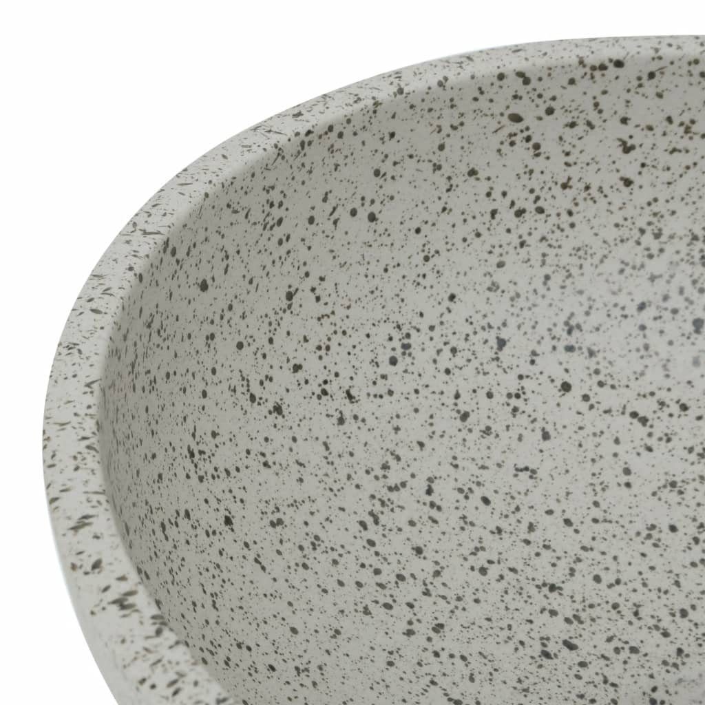 vidaXL Waschbecken Aufsatzwaschbecken Grau Rund Ø41x14 cm Keramik