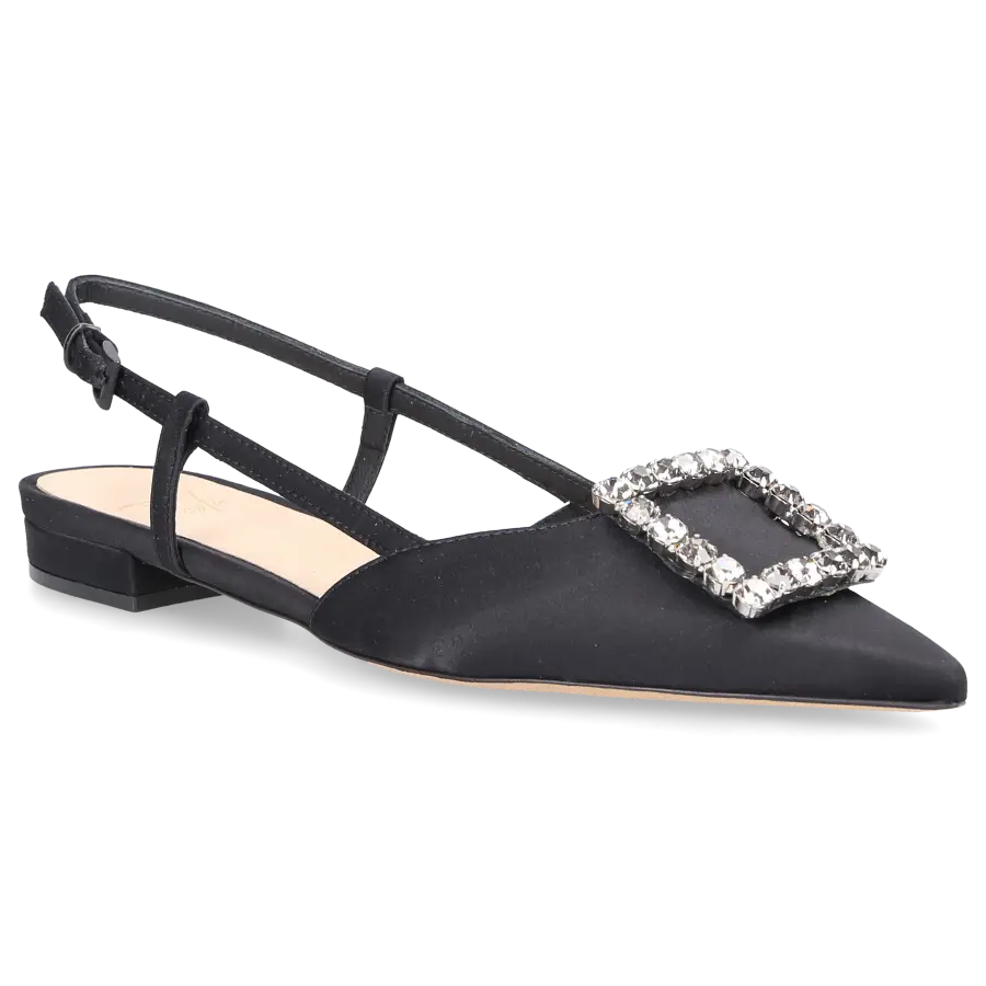 Roberto Festa - Sling-Ballerinas LAVANDA Satin - schwarz