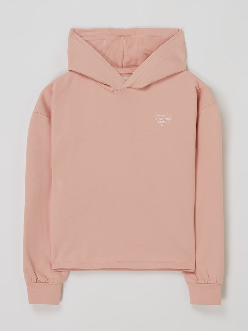 Hoodie mit Message in hellrosa
