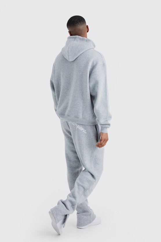 Kastiger Oversize Homme Trainingsanzug mit geteiltem Saum