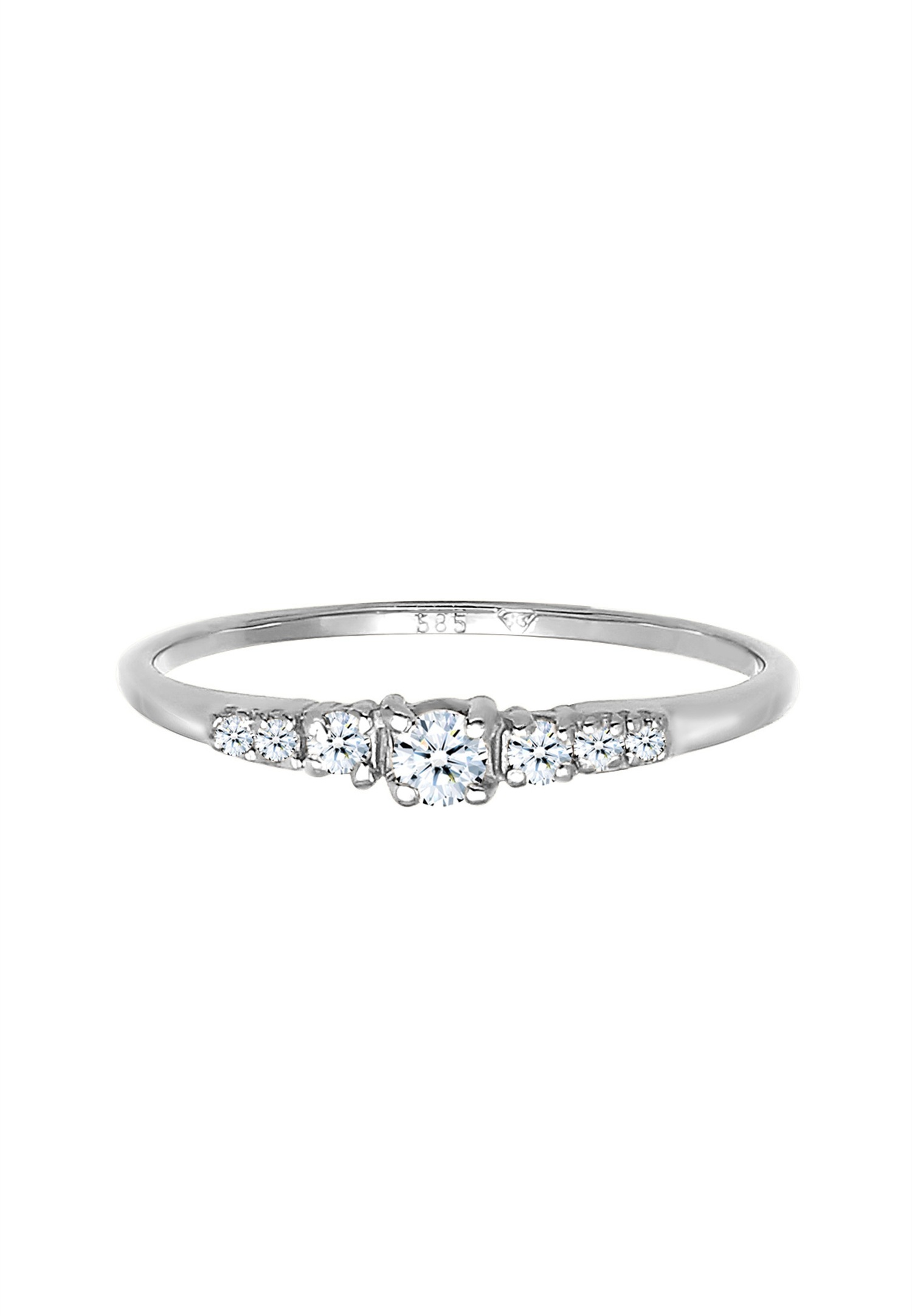 Elli DIAMONDS Ring Verlobungsring Diamanten (0.11 ct) 585 Weißgold