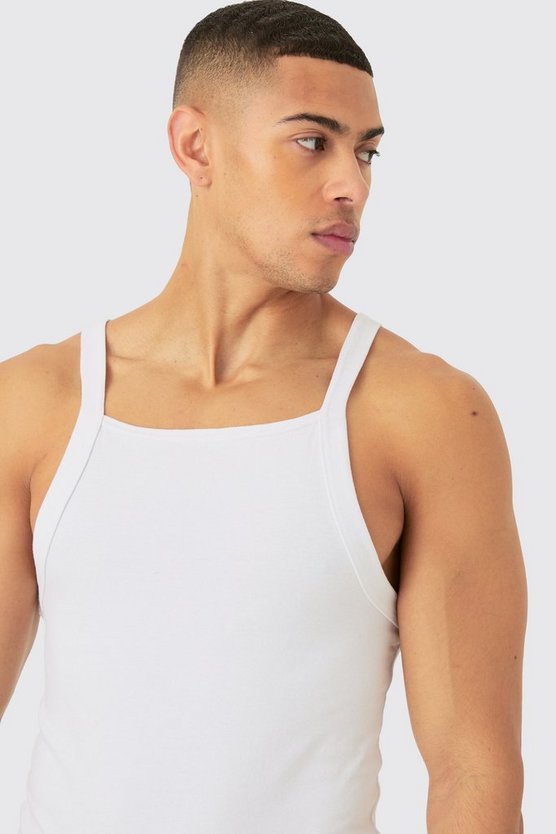 Slim-Fit Tanktop mit geradem Ausschnitt