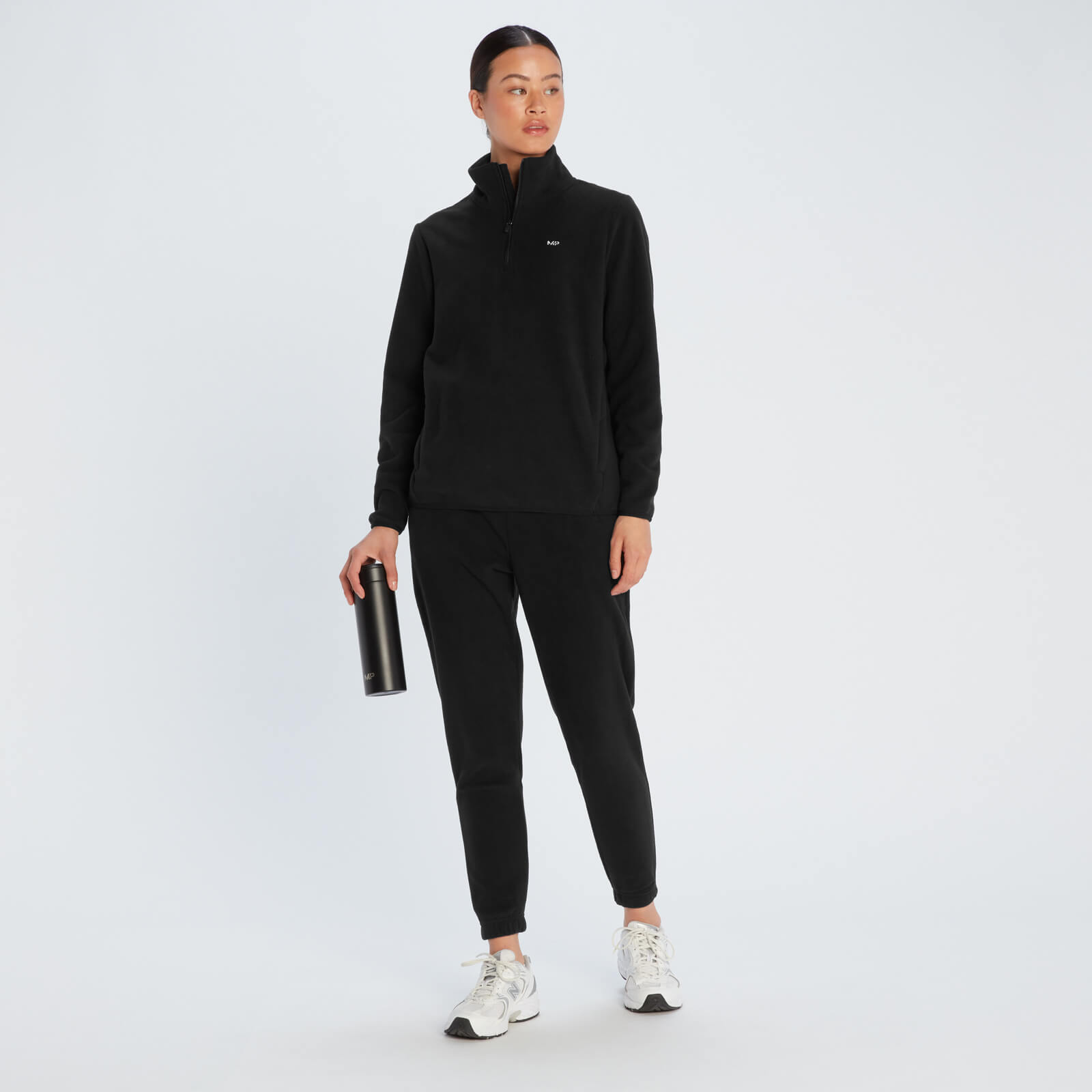 Polaire à fermeture éclair ¼ MP Essentials pour femmes – Noir