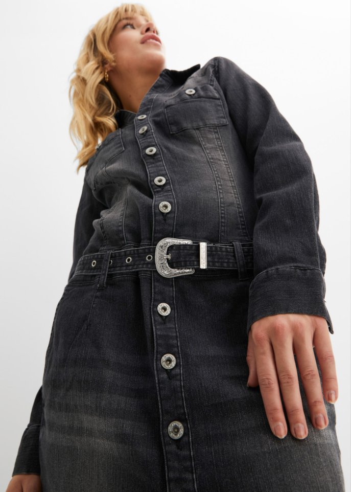 Jeans Kleid mit Gürtel