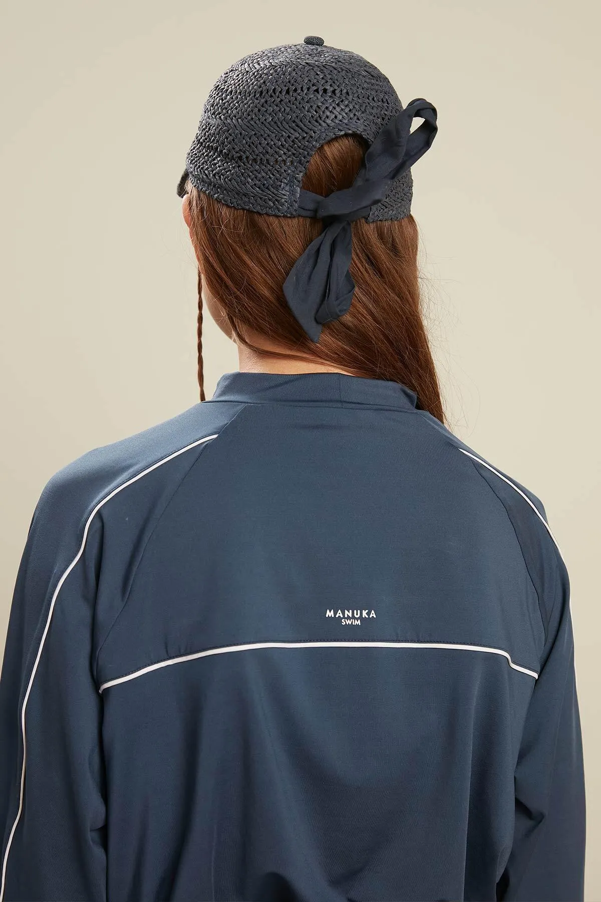 Manuka  3-teiliges Badeanzug-Set mit Paspelierung, Marineblau