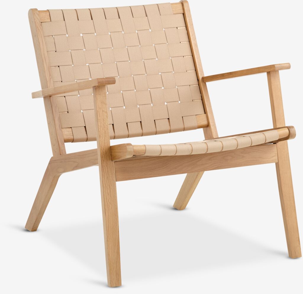 VADEHAVET VADEHAVET armchair, natural fabric/oak
