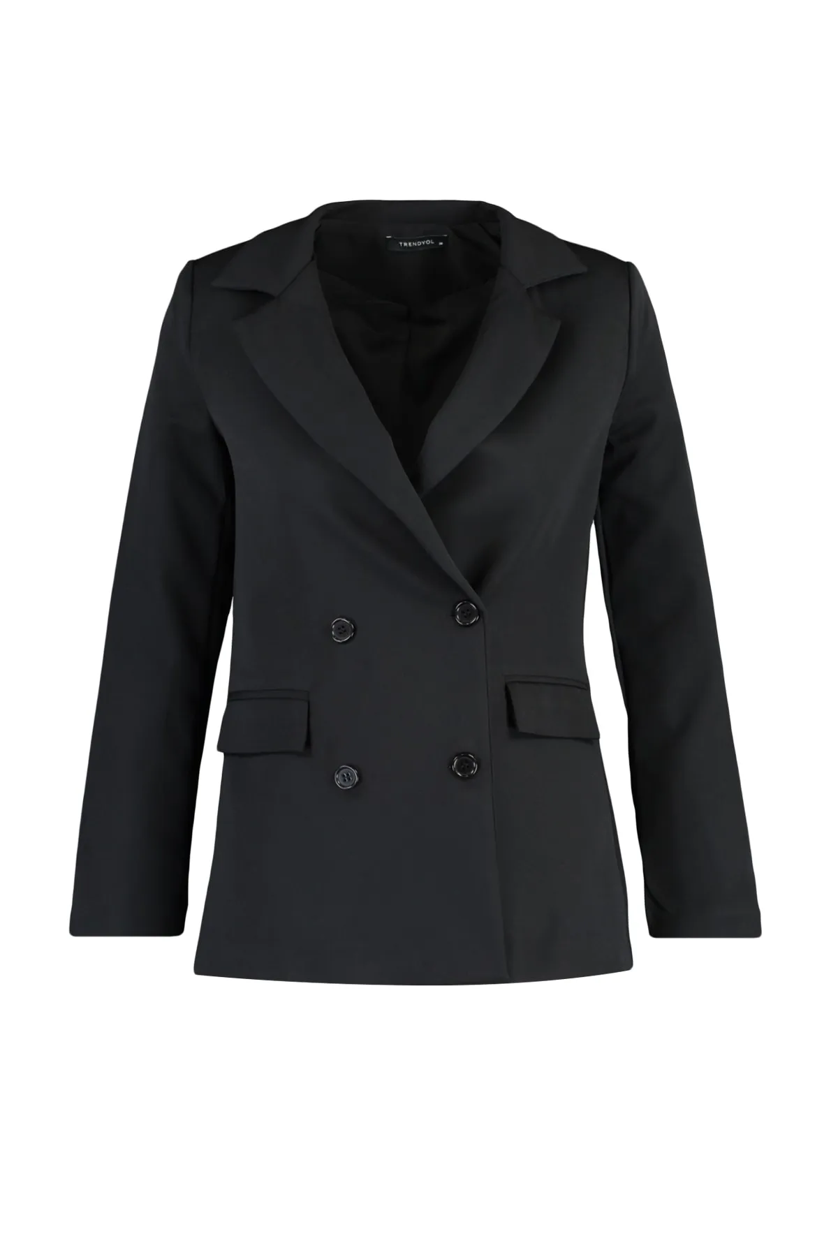 Trendyol Collection  Schwarze, gefütterte, geknöpfte, gewebte Blazerjacke TWOAW21CE0272