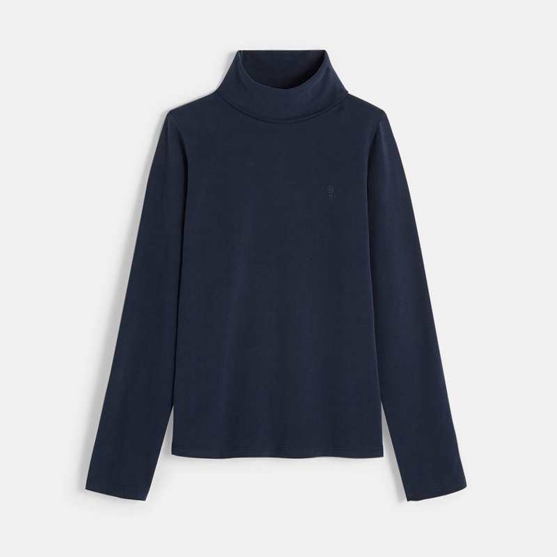 T-shirt col roulé bleu fille