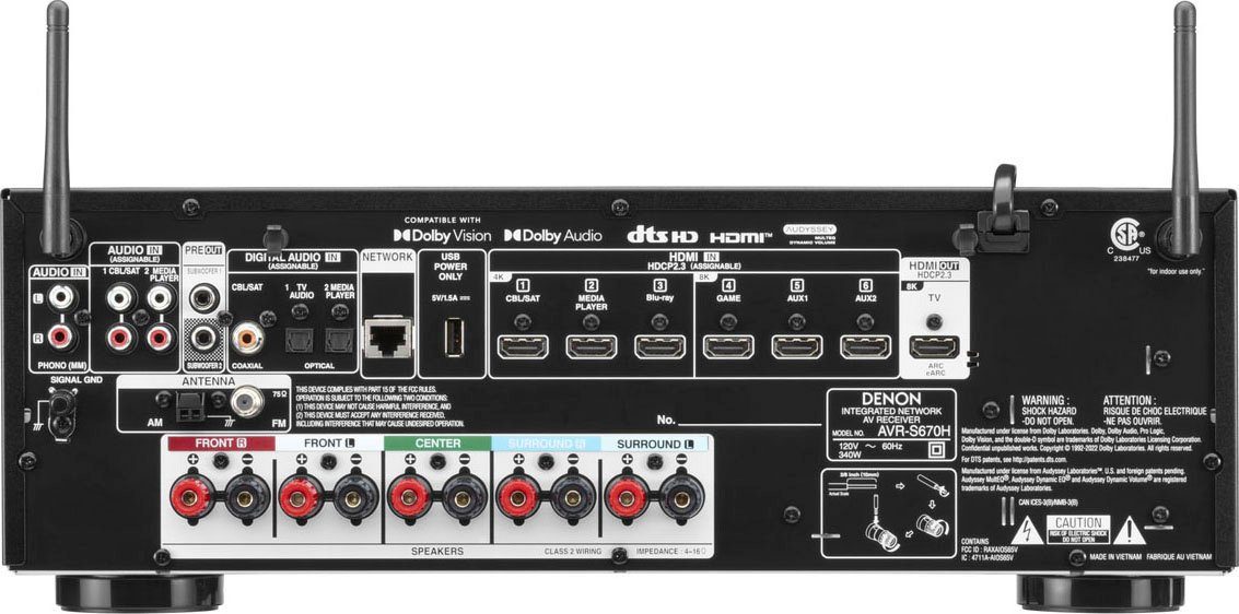 Denon AVR-S670H 5.2 AV-Receiver (Bluetooth, LAN (Ethernet), WLAN)
