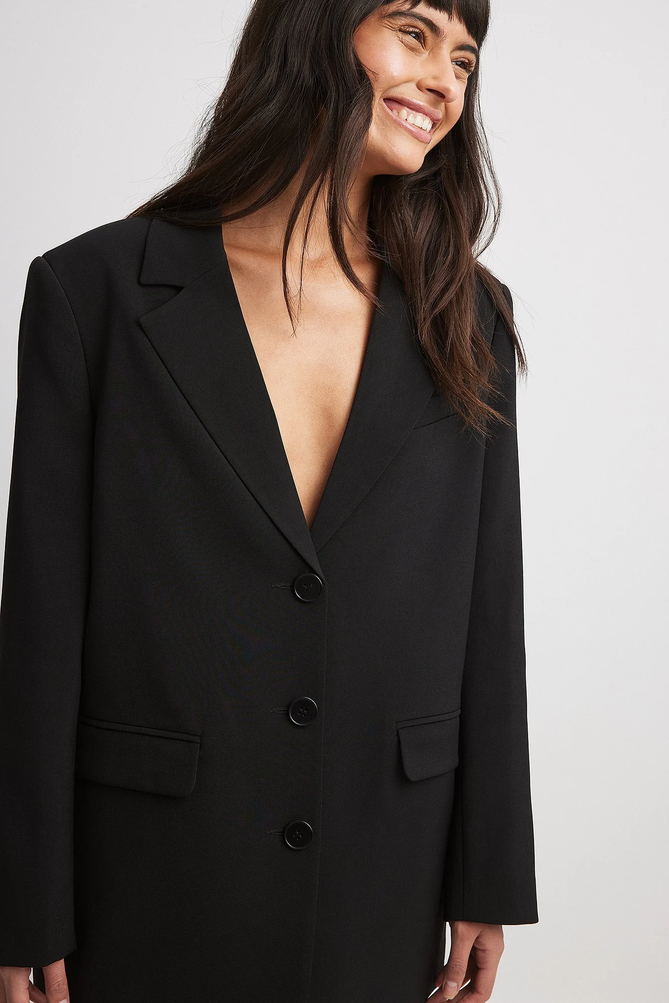Oversized Blazer mit drei Knöpfen