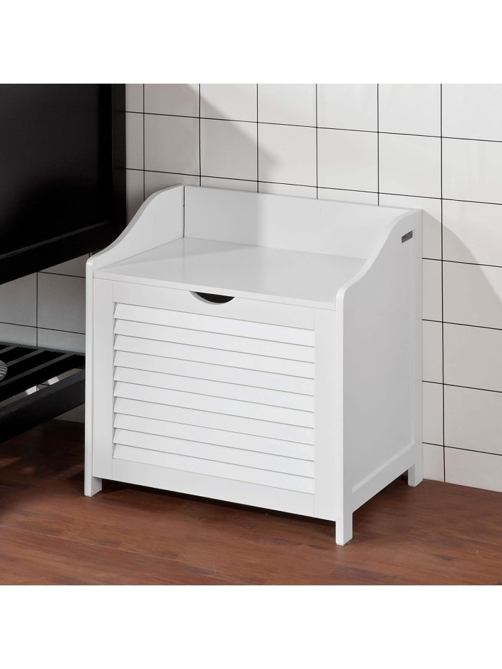 SoBuy Wäschetruhe in Weiß - (B)50 x (H)53 x (T)35cm günstig kaufen onesize