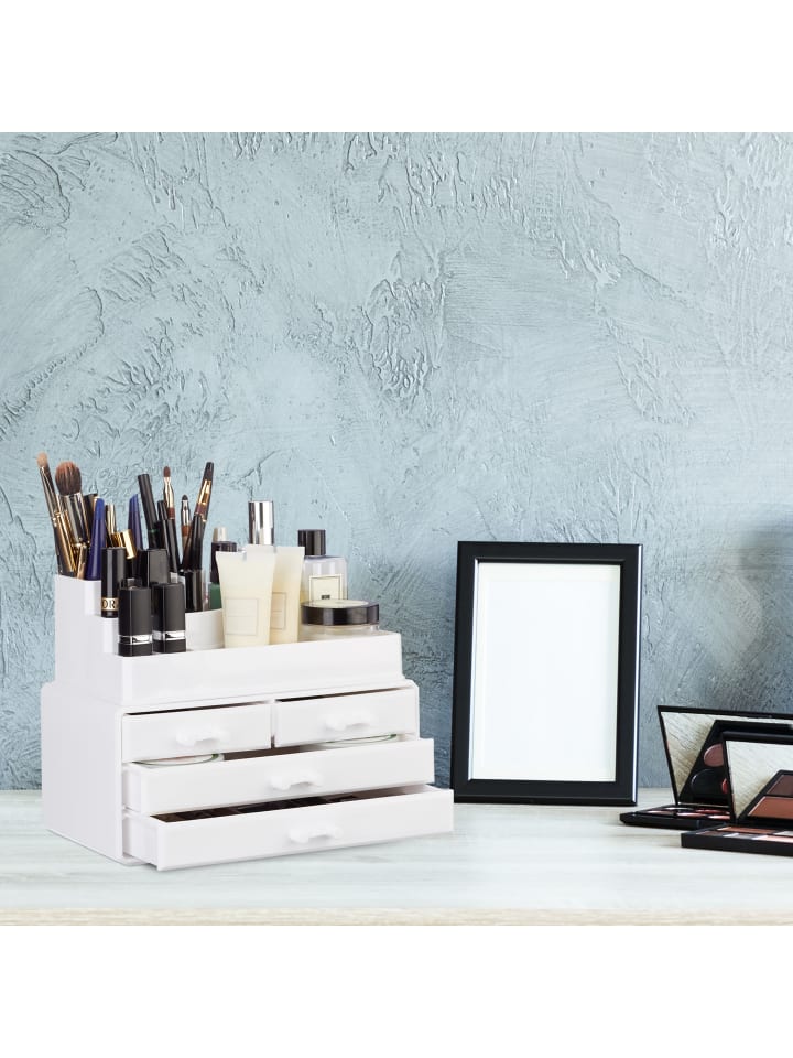 relaxdays Makeup Organizer in Weiß günstig kaufen onesize