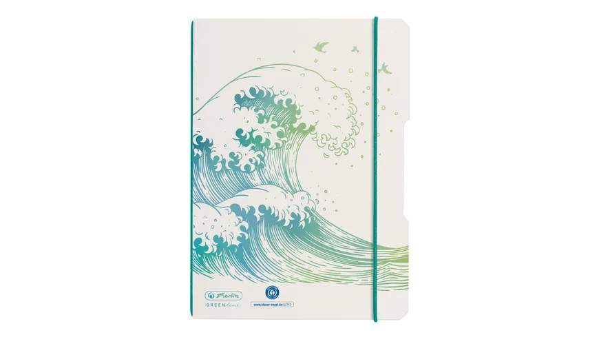 herlitz my.book flex Notizheft A5 GREENline Recycling- Karton-punktiert Welle