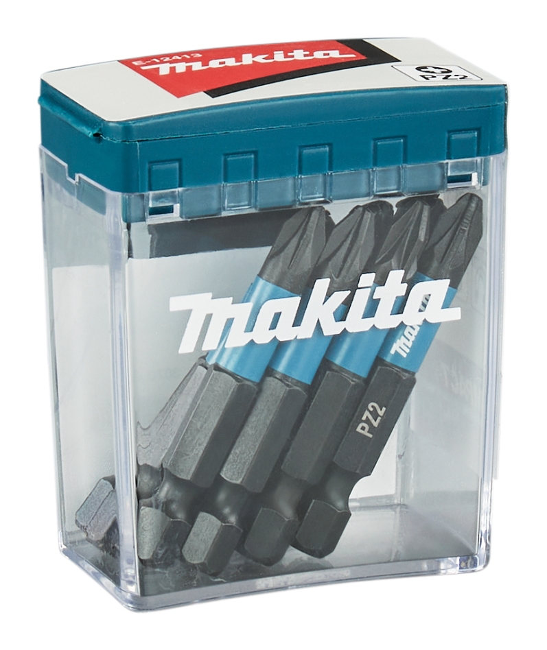 Accessori Makita E-12413 Punta per avvitatore a impulsi nera PZ2 x 50 mm, confezione da 10 pezzi