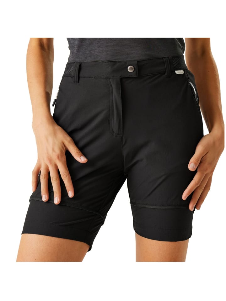 Regatta Mountain Zip Off Pant / Wanderhose Kurzgröße in Schwarz günstig kaufen