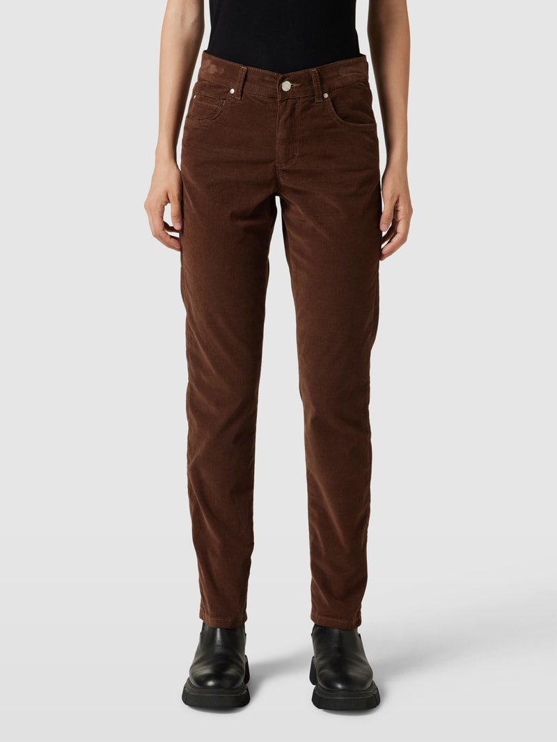 Hose im 5-Pocket-Design Modell 'CICI' in mittelbraun