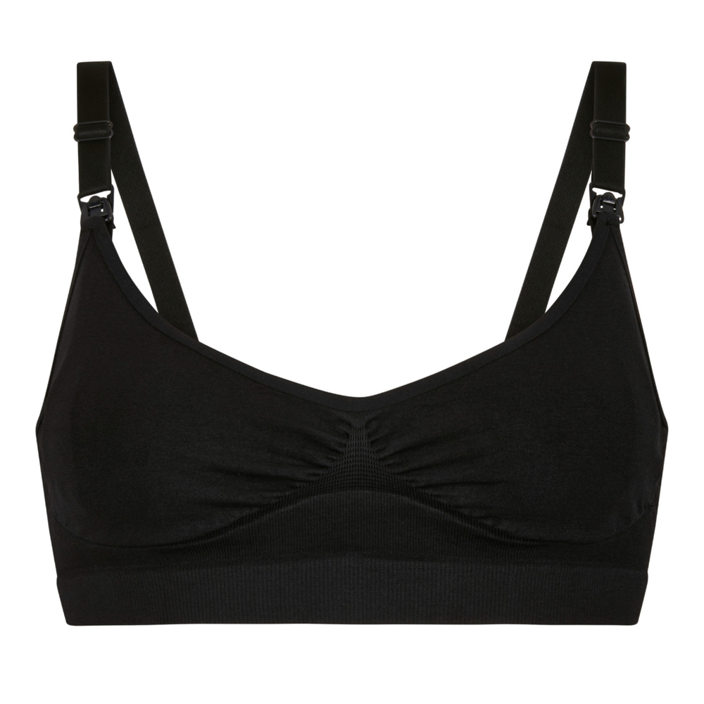 smoon lingerie Brassière et coussinets d'allaitement Brassière évolutive et sans couture avec coussinets lavables - Noir - M