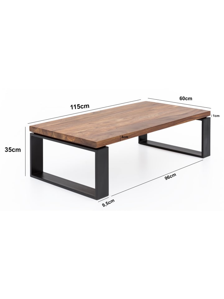 KADIMA DESIGN Couchtisch WL5.650 115x35x60 cm Massiv Holz Sofatisch mit günstig kaufen onesize