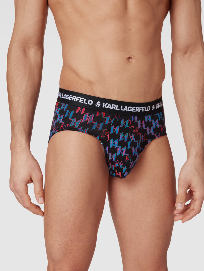 Slip mit Allover-Muster Modell 'MONOGRAM' in royalblau