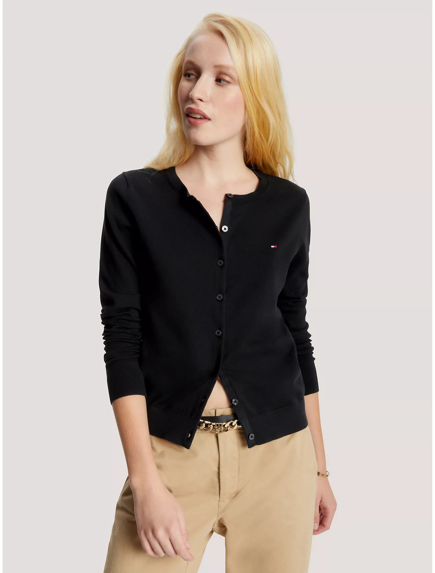 Solid Button-Up Cardigan