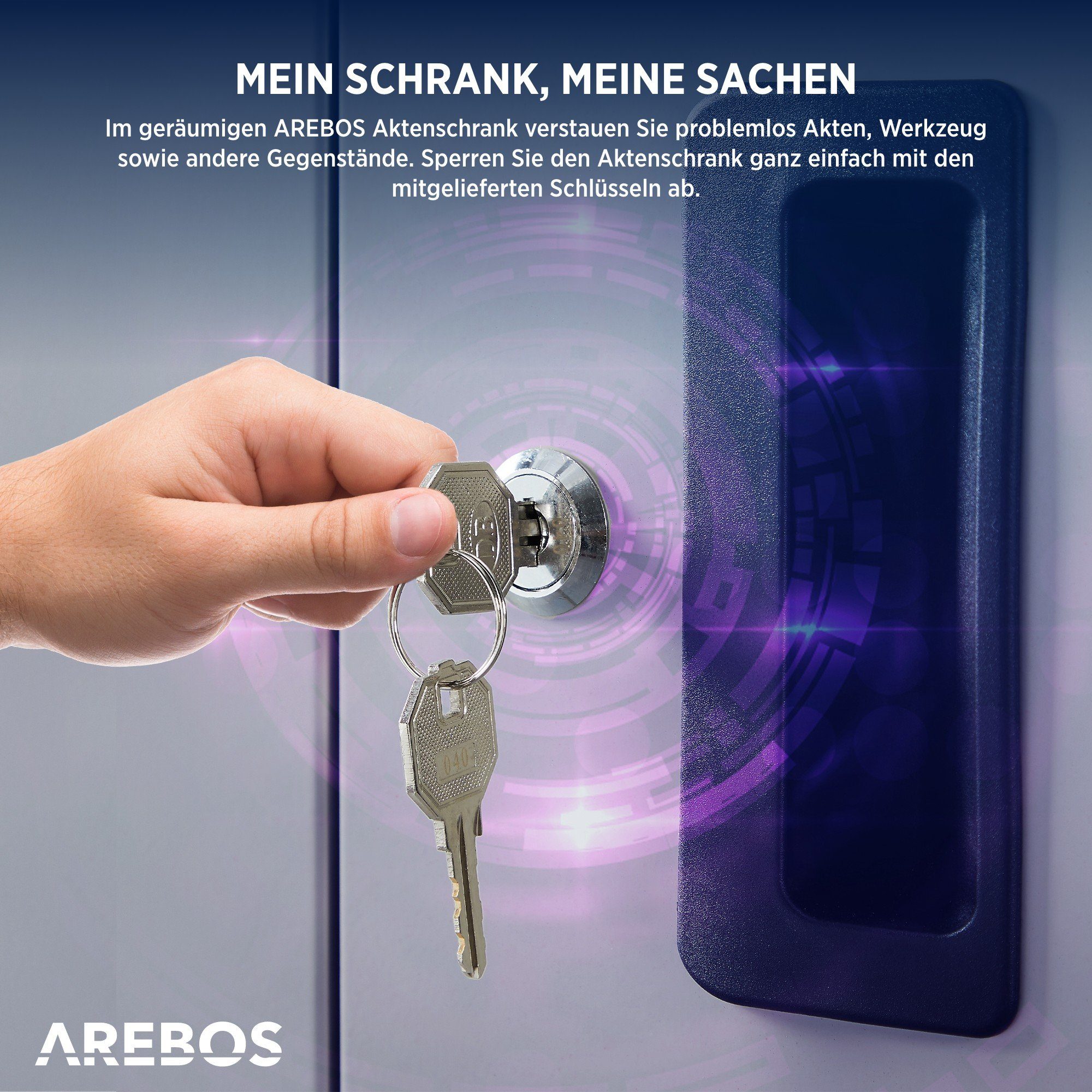 Arebos Aktenschrank Büroschrank Lagerschrank Materialschrank 90x90x40cm versch. Farben