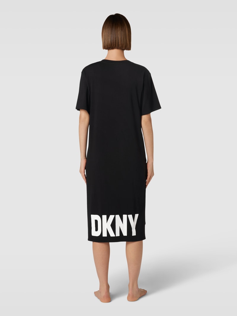 Nachthemd mit Logo-Print in schwarz