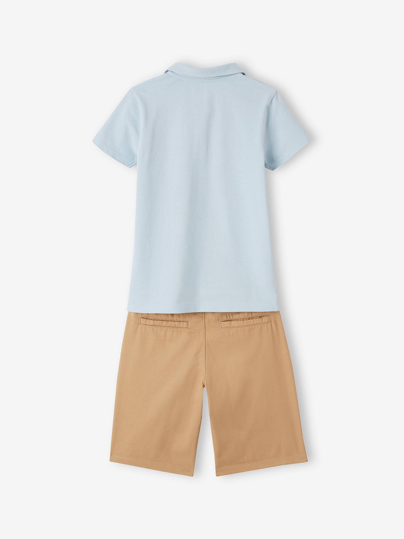 Vertbaudet Jungen-Set: Poloshirt & Shorts - himmelblau