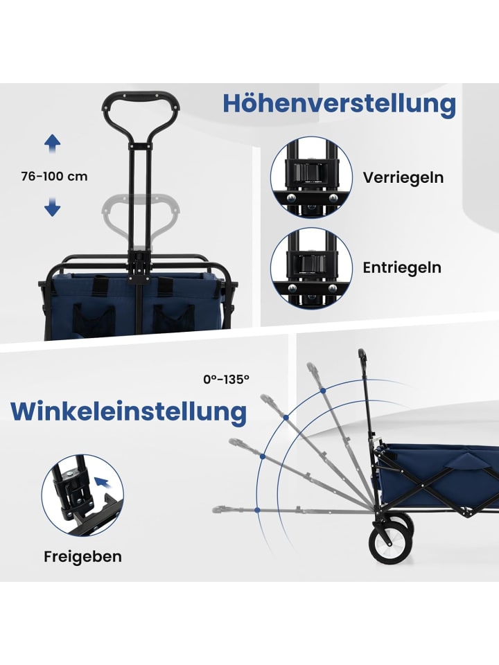 COSTWAY Bollerwagen faltbar in Blau günstig kaufen onesize