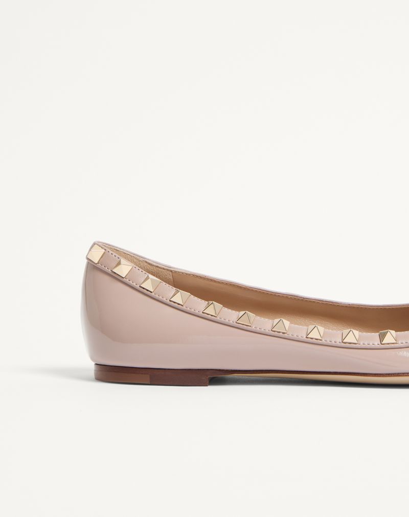 Bailarina de couro envernizado Rockstud