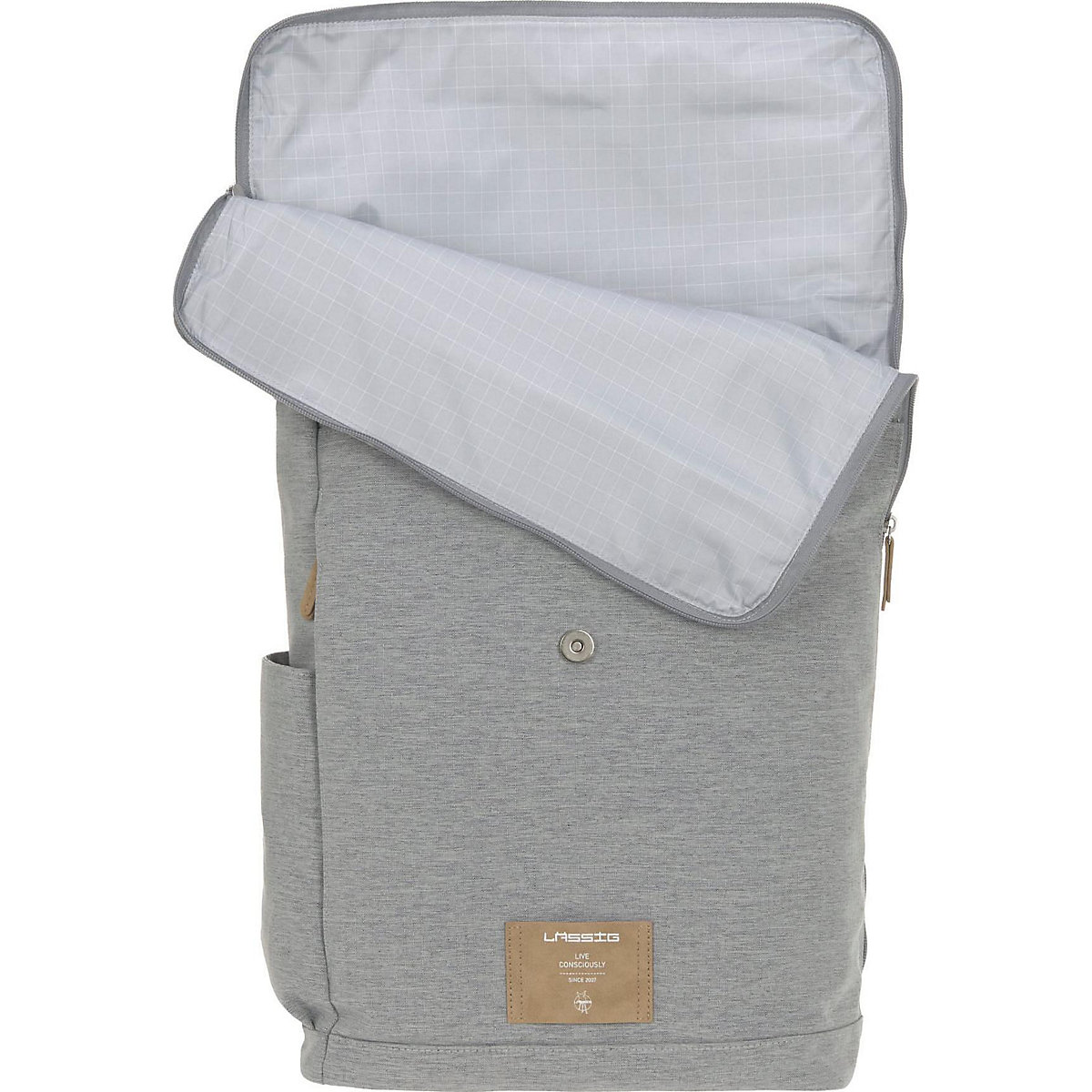 Wickelrucksack Rolltop grey/mélange, inkl. Zubehör & Wickelunterlage