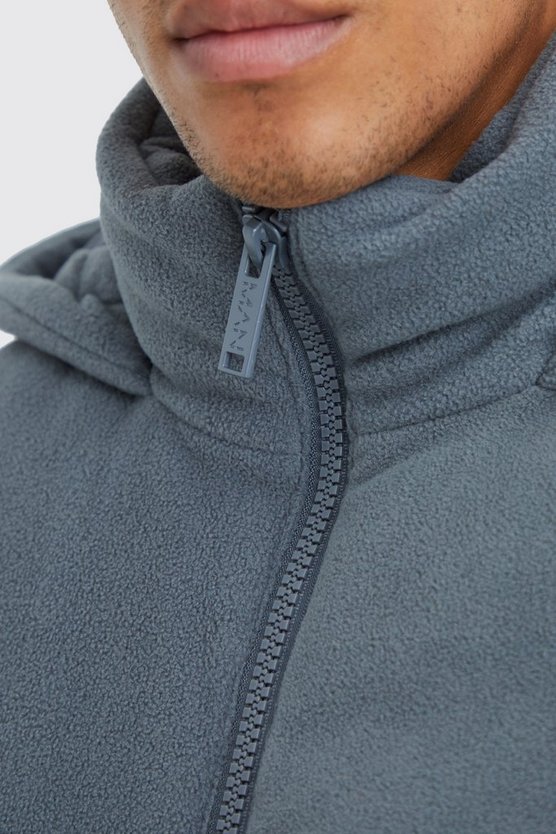 Fleece-Steppjacke mit Kapuze