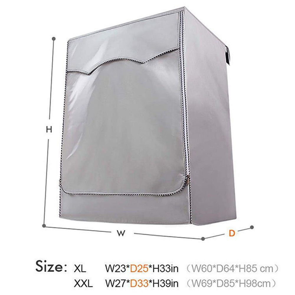 FELIXLEO Wäschespinne-Schutzhülle Waschmaschinen-Abdeckung wasserdicht mittlere Größe Silber 60*55*85cm