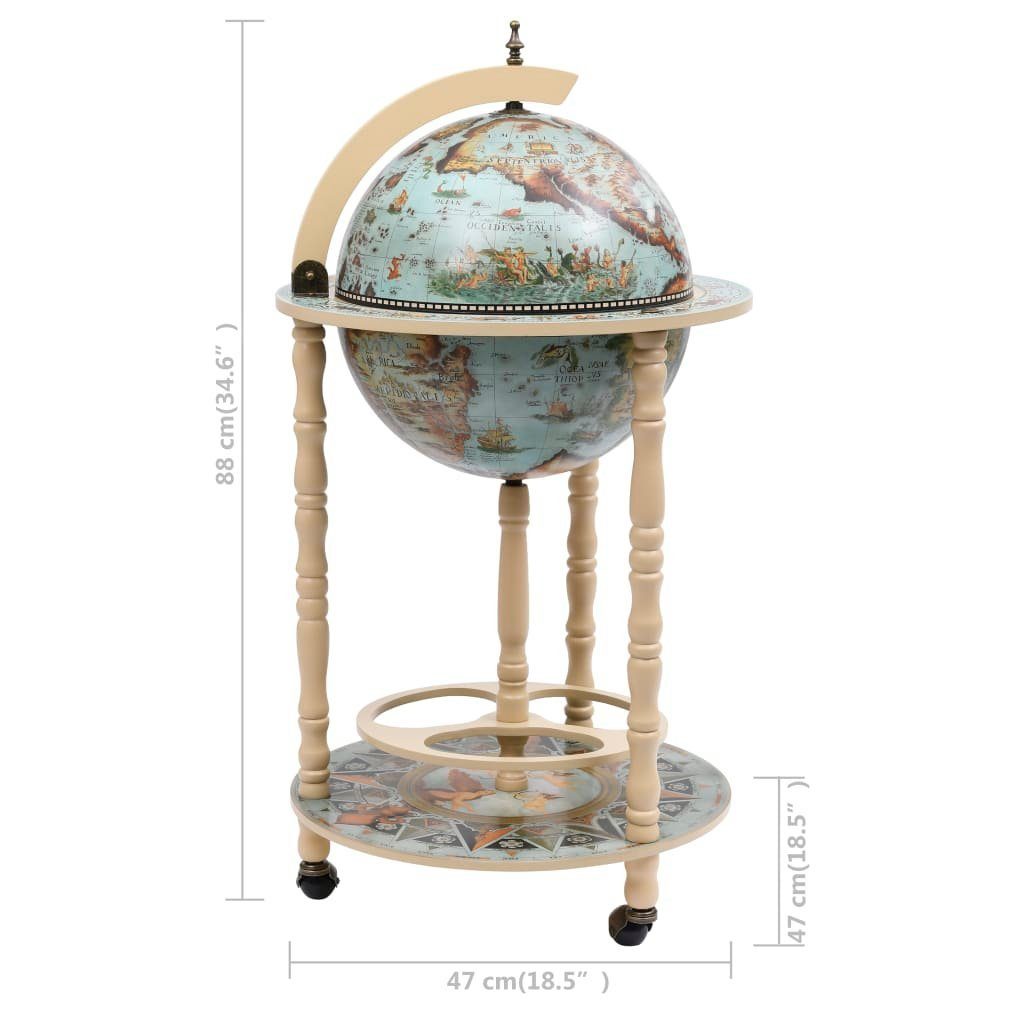 vidaXL Barschrank Globus-Bar mit Flaschenregal Eukalyptusholz Blau (1-St)