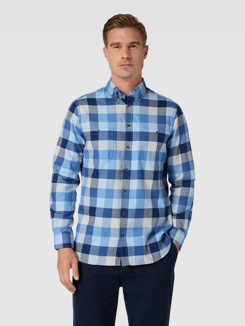 Flanellhemd mit Button-Down-Kragen in jeans